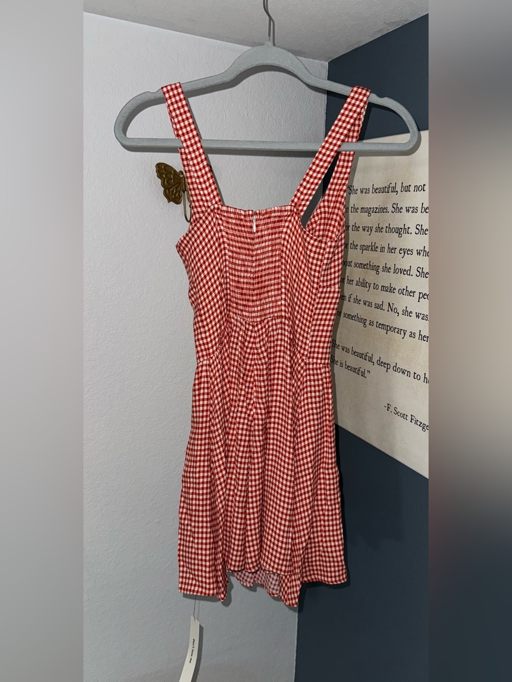 BRAND NEW Reformation Wynn Dress Strawberry Check Size 0!! SOLD OUT ONLINE - Picture 4 of 16